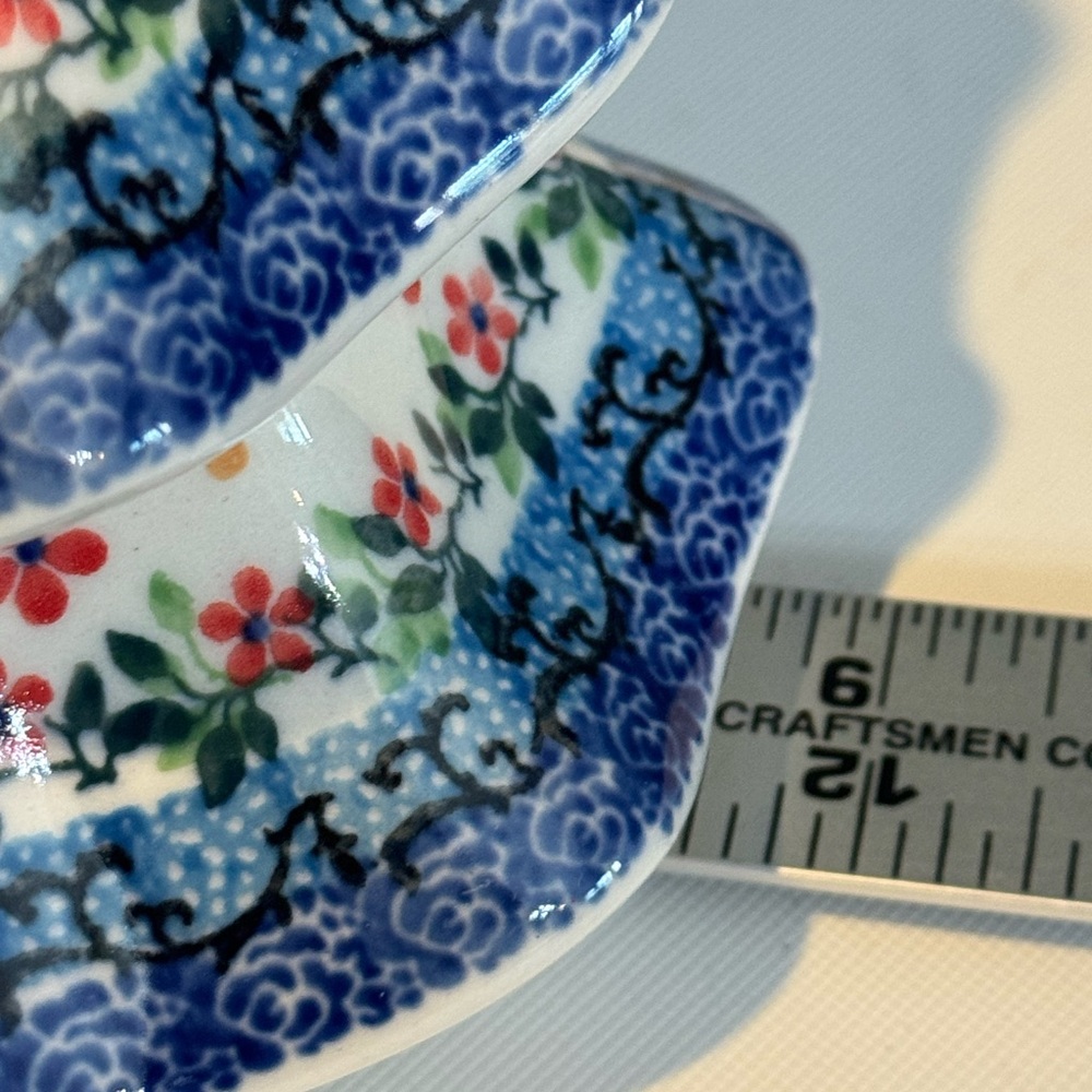 NWT Boleslawiec Polish Pottery Christmas Tree - Large 10” Red Floral - Picture 4 of 6